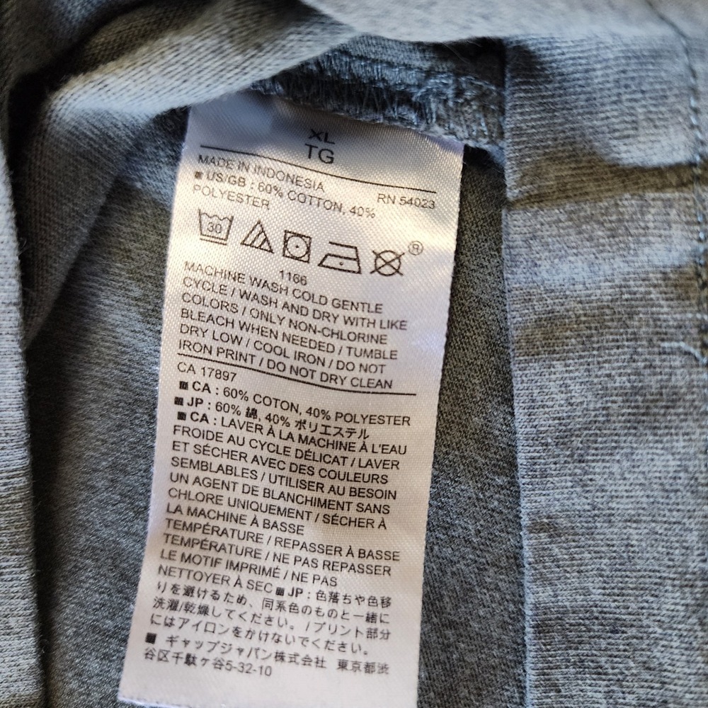 Banana Republic XL Gray Snare Drum Blueprint Graphic T Shirt Cotton Blend Tee - Picture 4 of 6